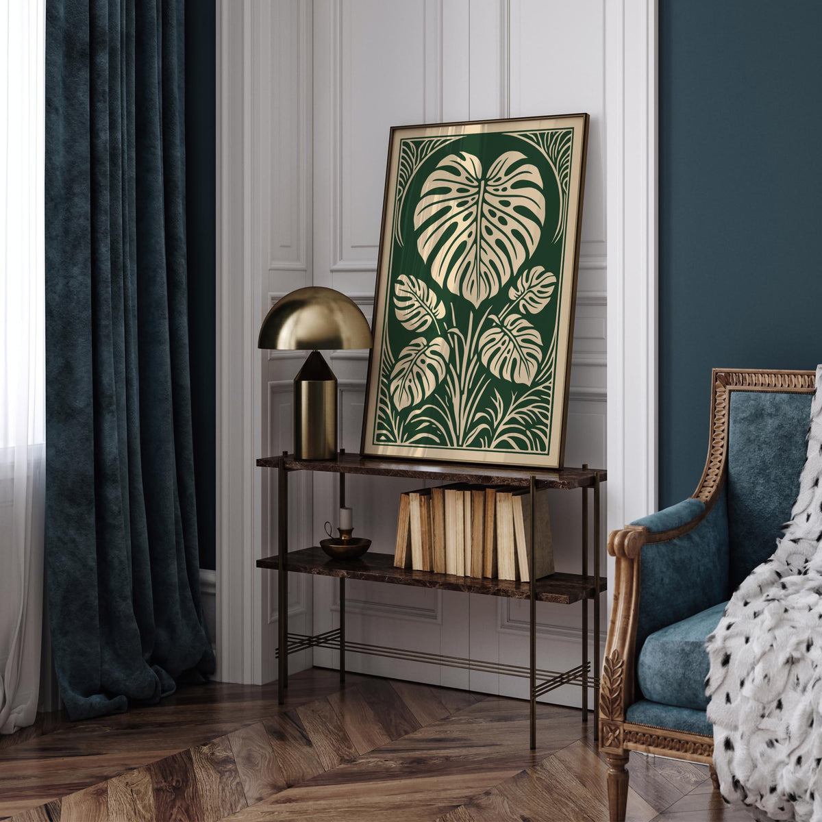 Vintage Monstera Leaf Poster