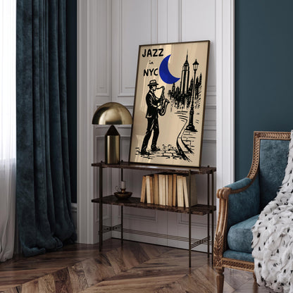 New York City Vintage Jazz Music Art Poster