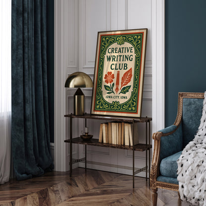 Iowa City Writing Club Poster – Rococo Green Art Print