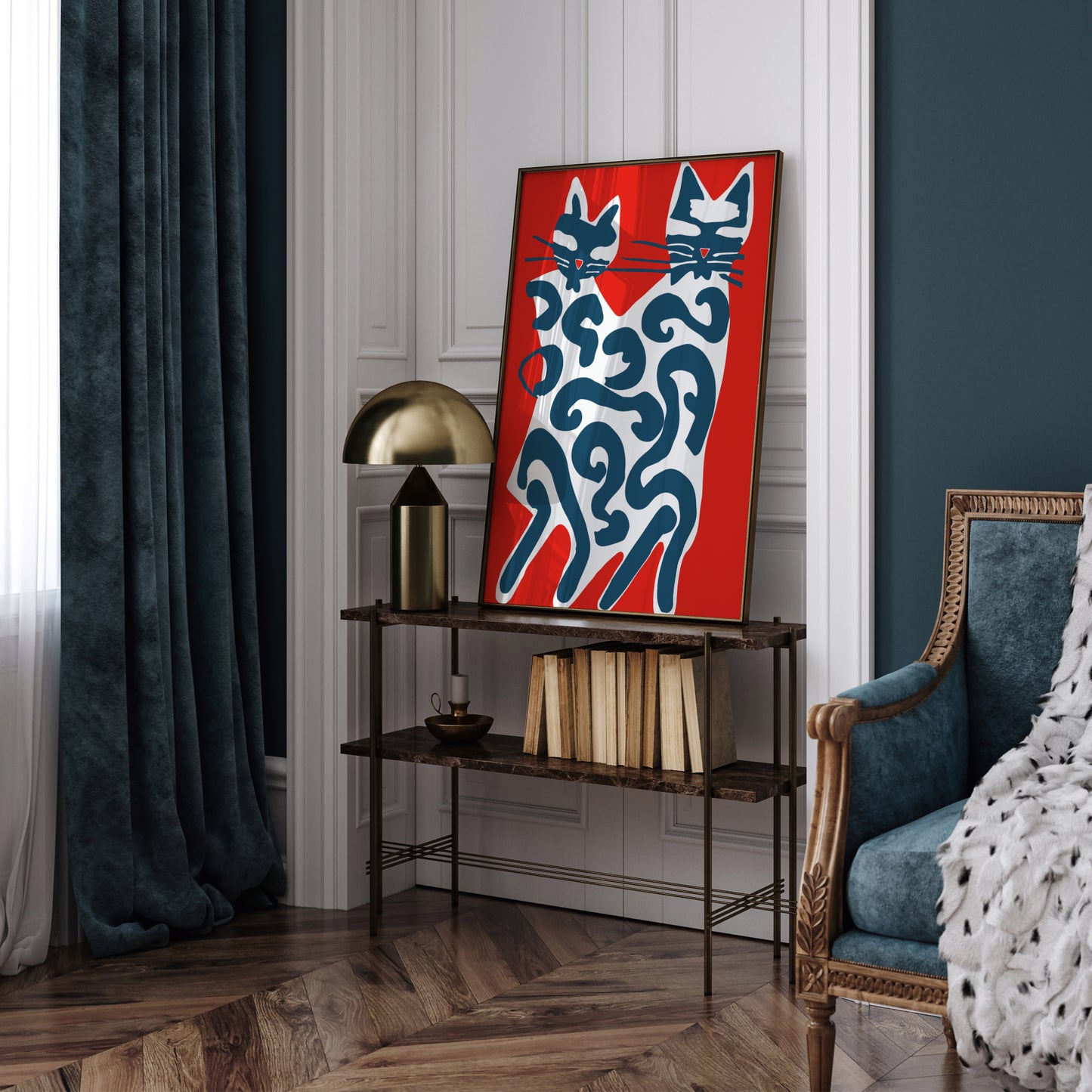 Artistic Cats Painting Giclee Wall Art {romt