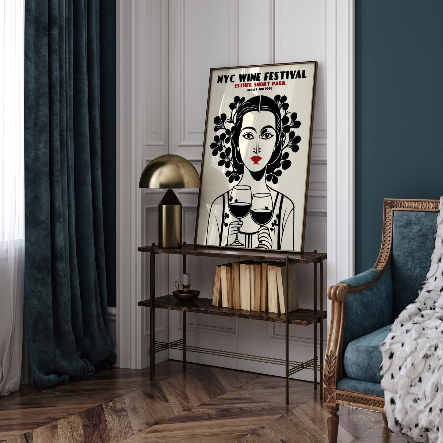 NYC Wine Festival 1999 Retro Poster