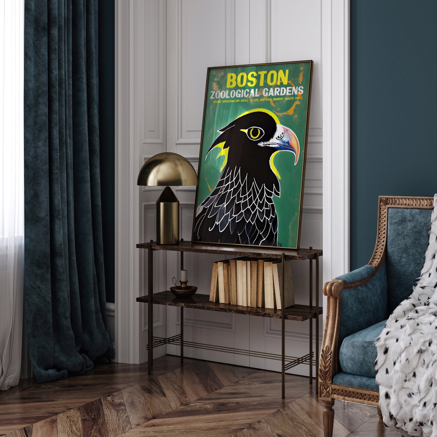 Boston Zoo Retro Eagle Poster