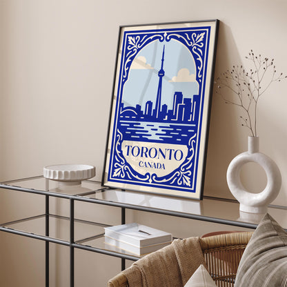 Toronto Canada Poster - Blue Canadian Cityscape Print