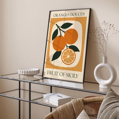 Oranges Douces Fruit of Sicily Poster