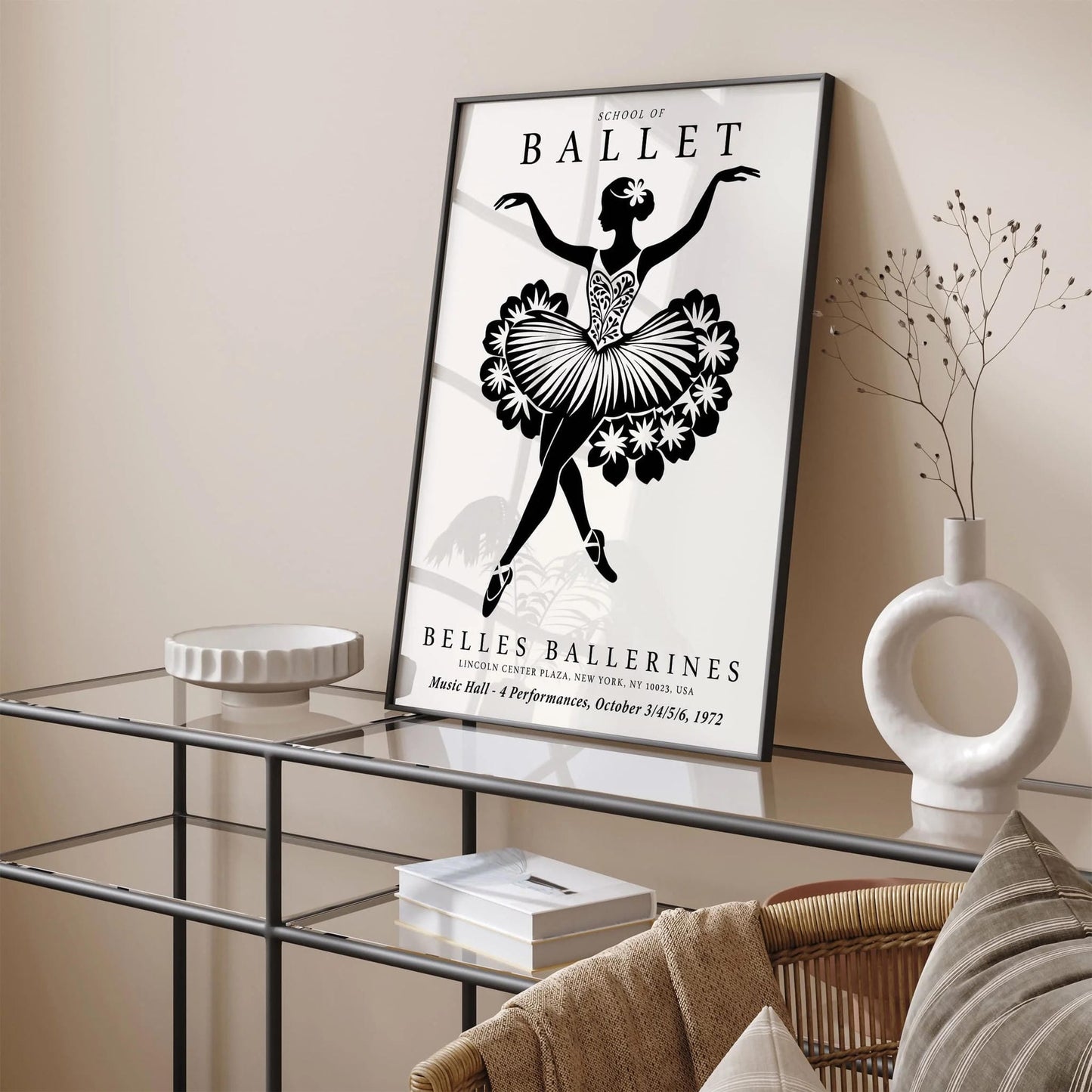 Black and White Ballet Poster