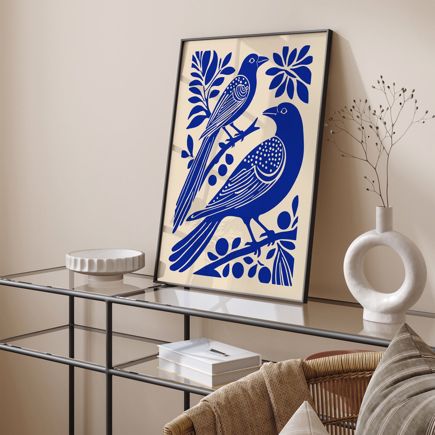Blue Birds Cut Outs Art Print