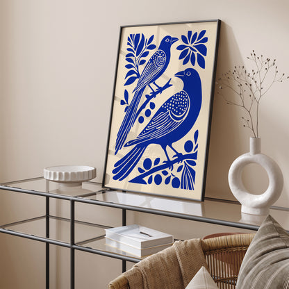 Blue Birds Cut Outs Art Print