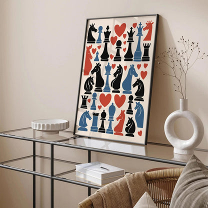 Chess Figures Art Print 2025