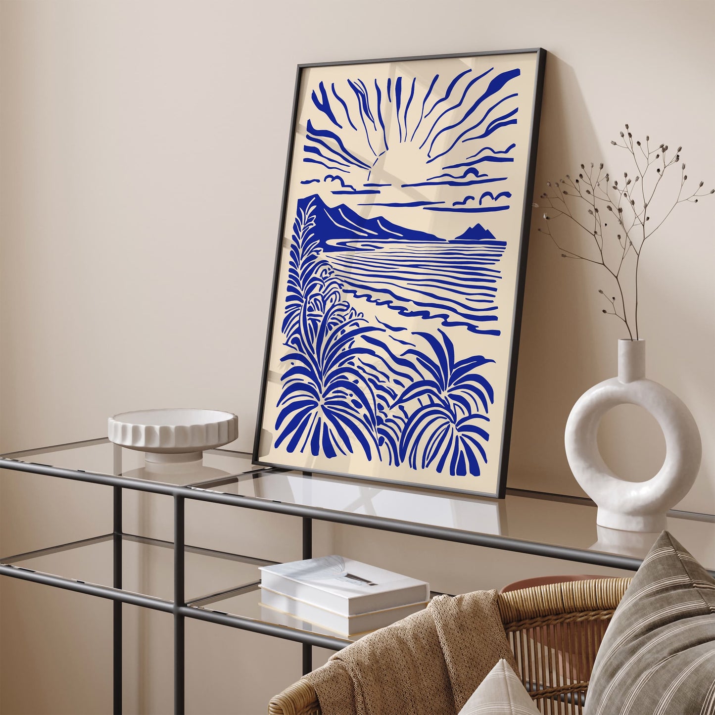 Thailand Blue Tropical Art Print 2025