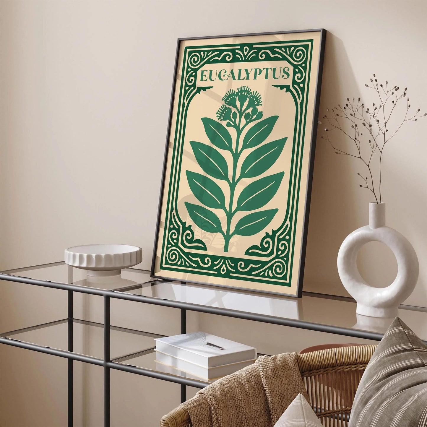Eucalyptus Green Poster - Nature Rococo Revival Print