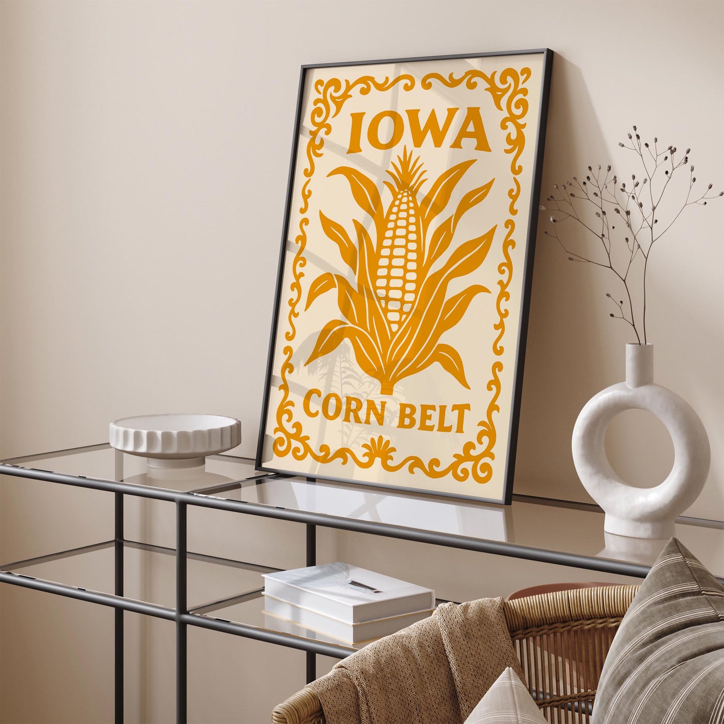 Iowa Corn Belt Yellow Poster