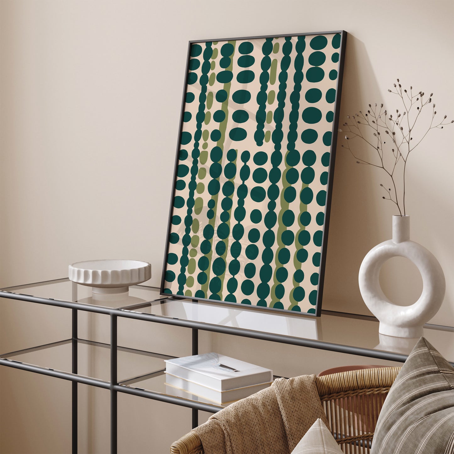 Mid Century Modern Green Aesthetic Print