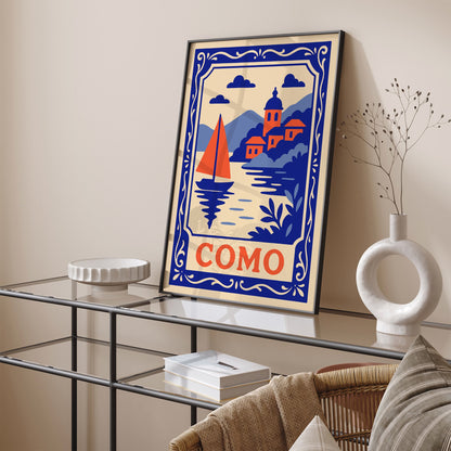 Como Italy Blue Landscape Poster