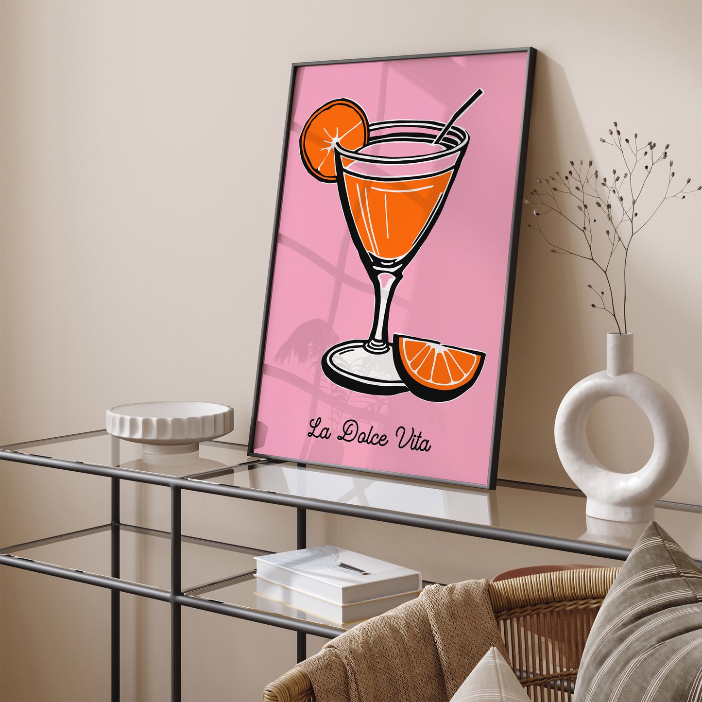 Pink Summer Poster La Dolce Vita Quote