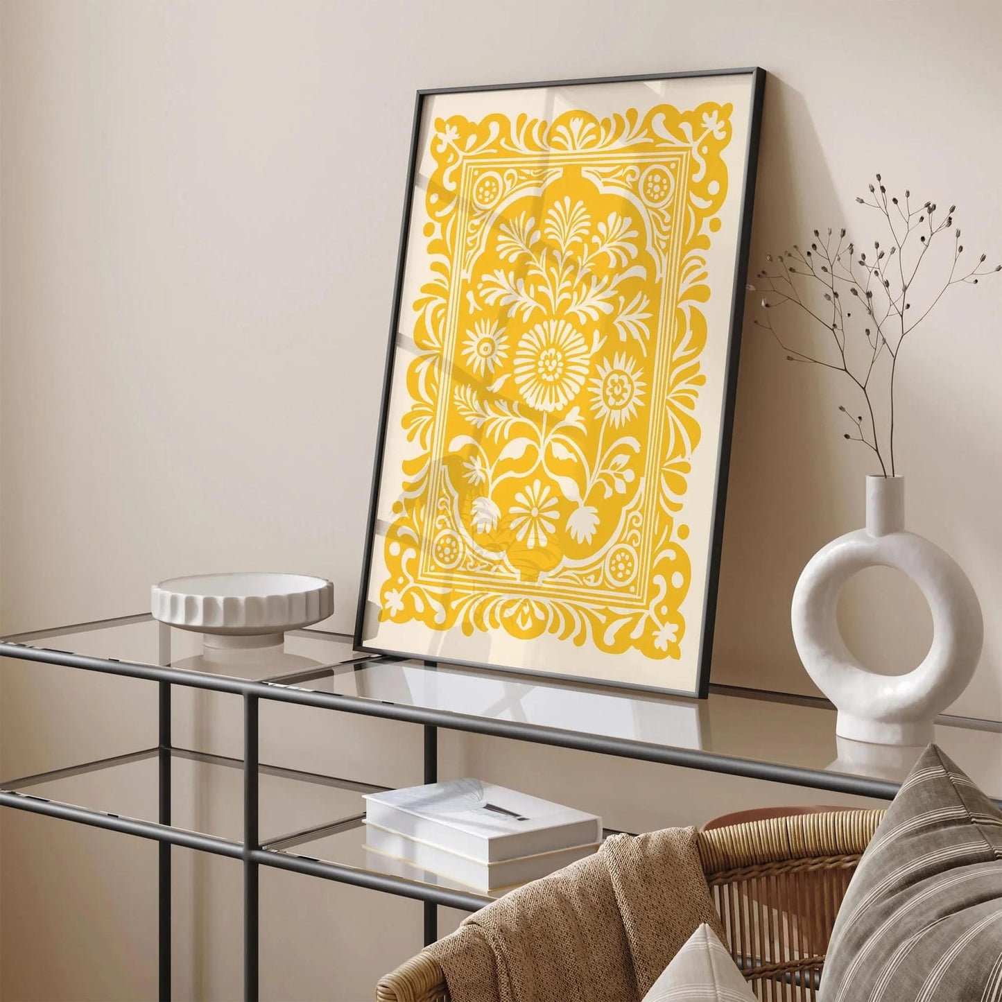 Rococo Revival Yellow Floral Art Print