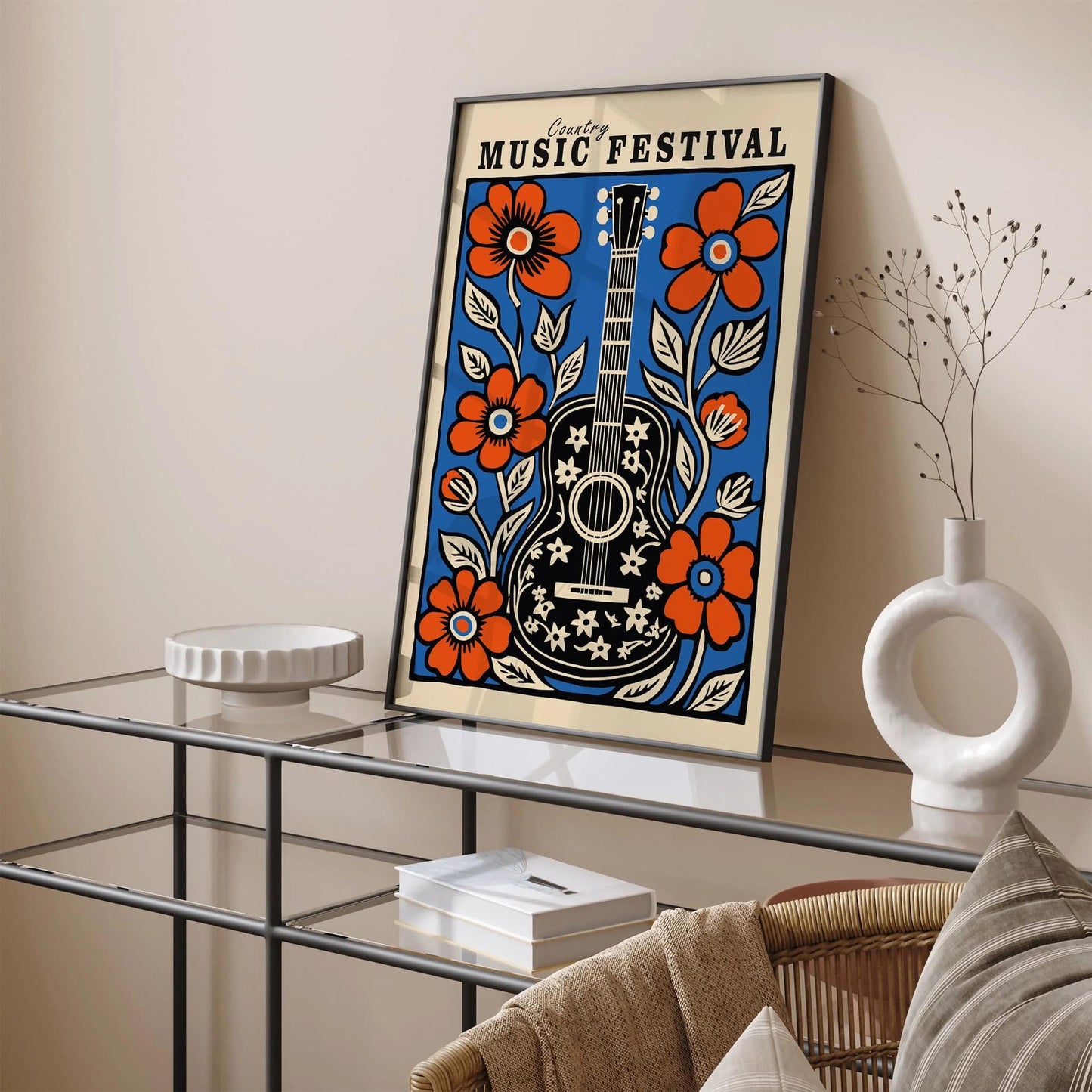 Blue Country Music Art Print