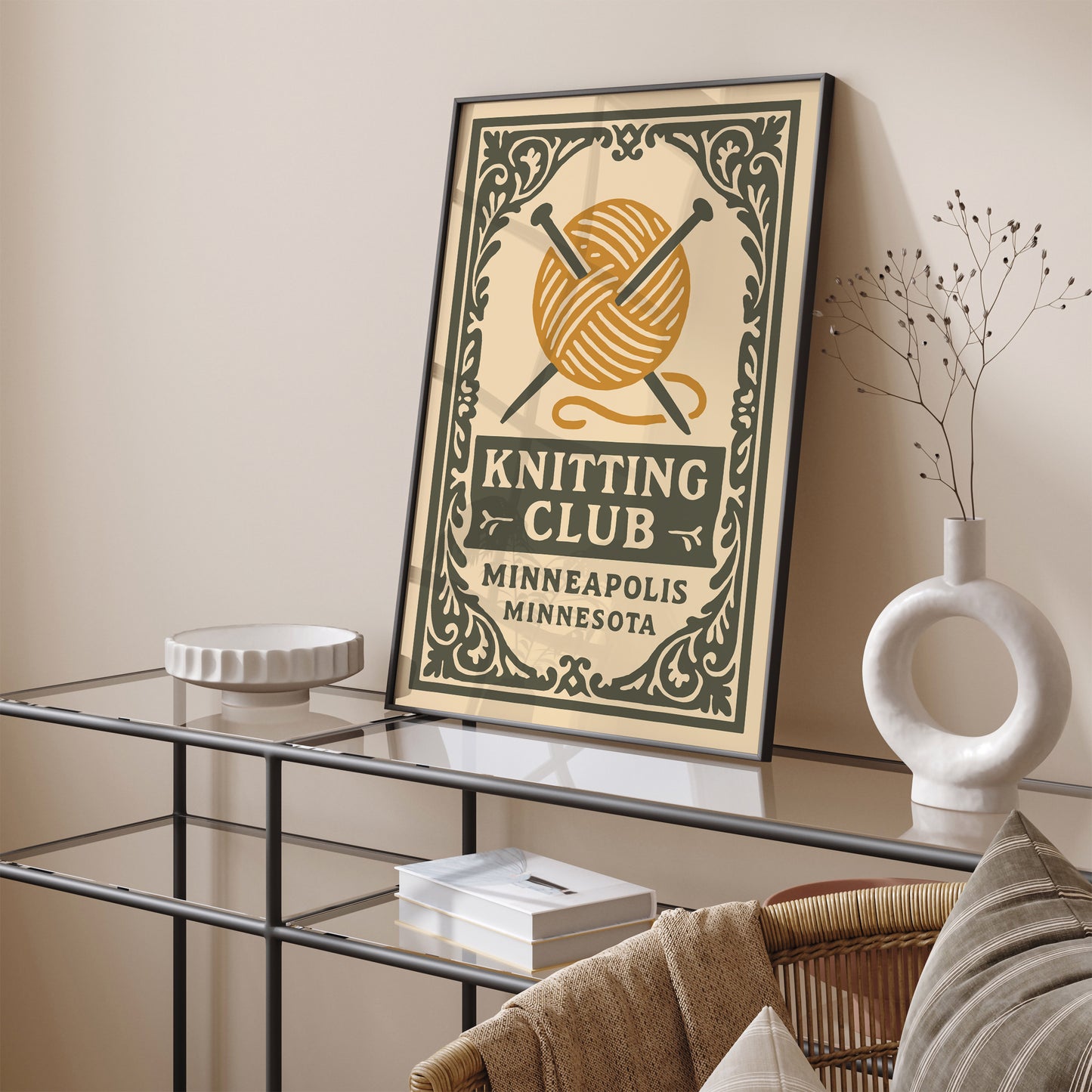 Knitting Club, Minneapolis Minnesota Print