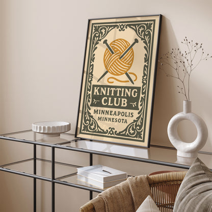 Knitting Club, Minneapolis Minnesota Print