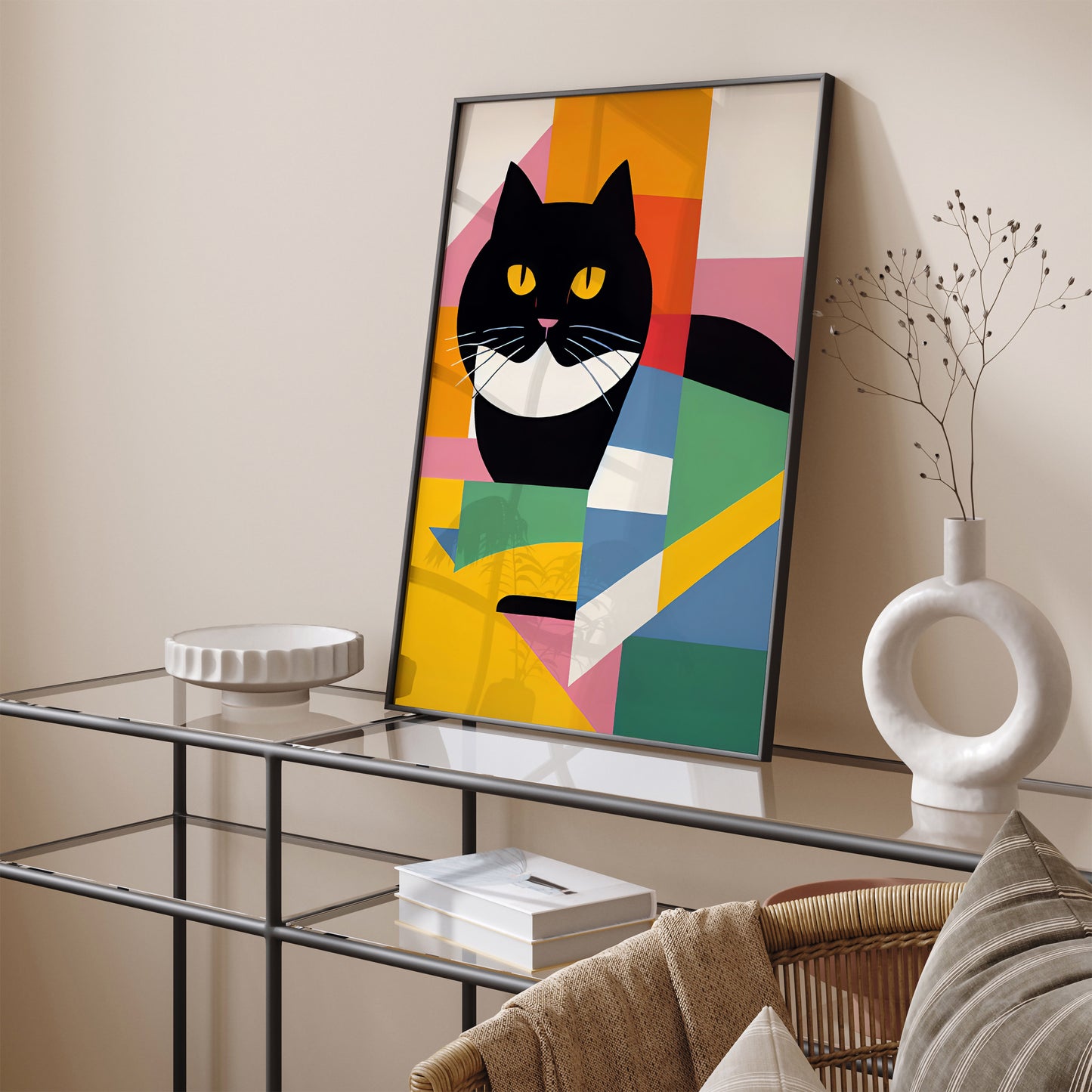 Mid-Century Modern Fatty Cat Poster