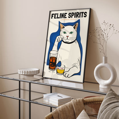 Feline Spirits 1876 USA Whisky Poster