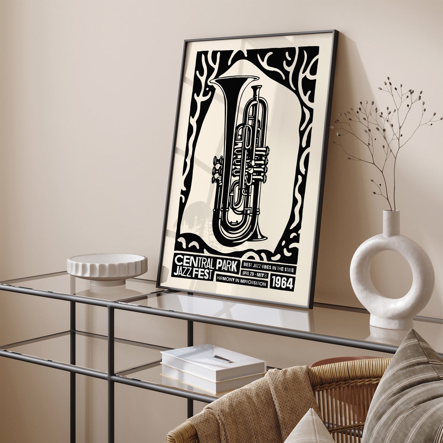 Vintage Trumpet Jazz Fest Wall Art