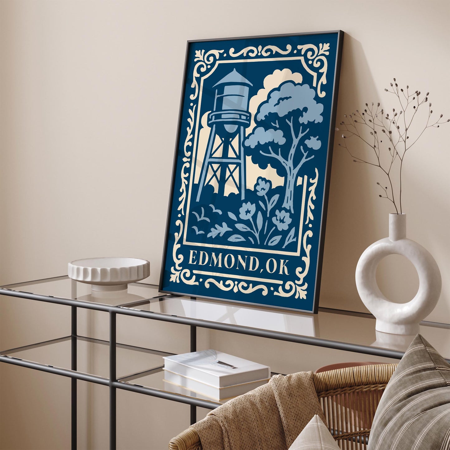 Edmond OK Travel Blue Poster