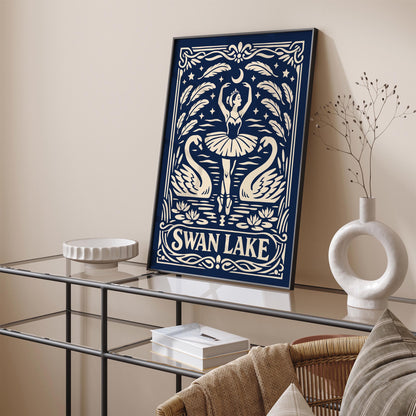 Swan Lake Classical Ballet Vintage Art Poster