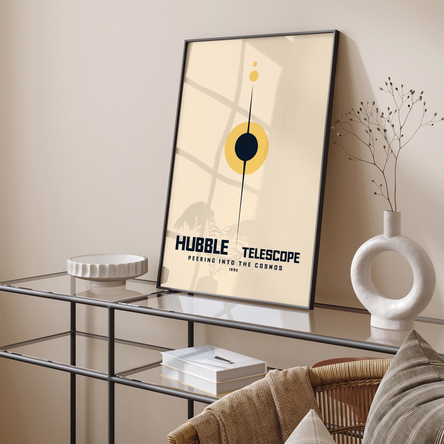 Hubble Telescope Minimalist Space Poster