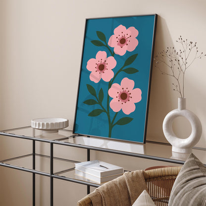 Cherry Blossom Floral Art Print - Eclectic Flowers Poster 2026
