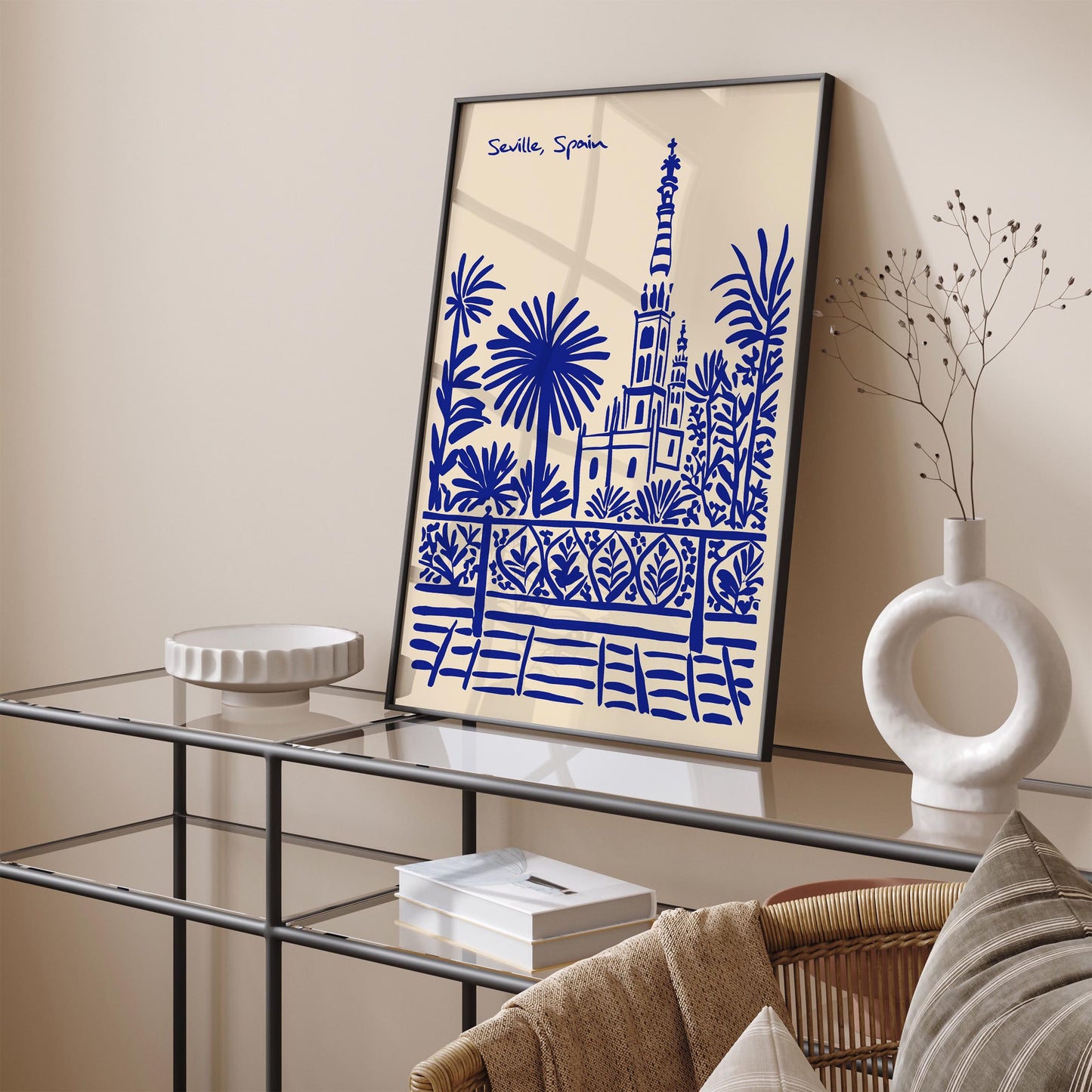 Seville Spain Blue Travel Poster