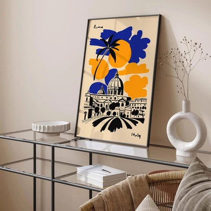 Rome Italy Travel Retro Poster