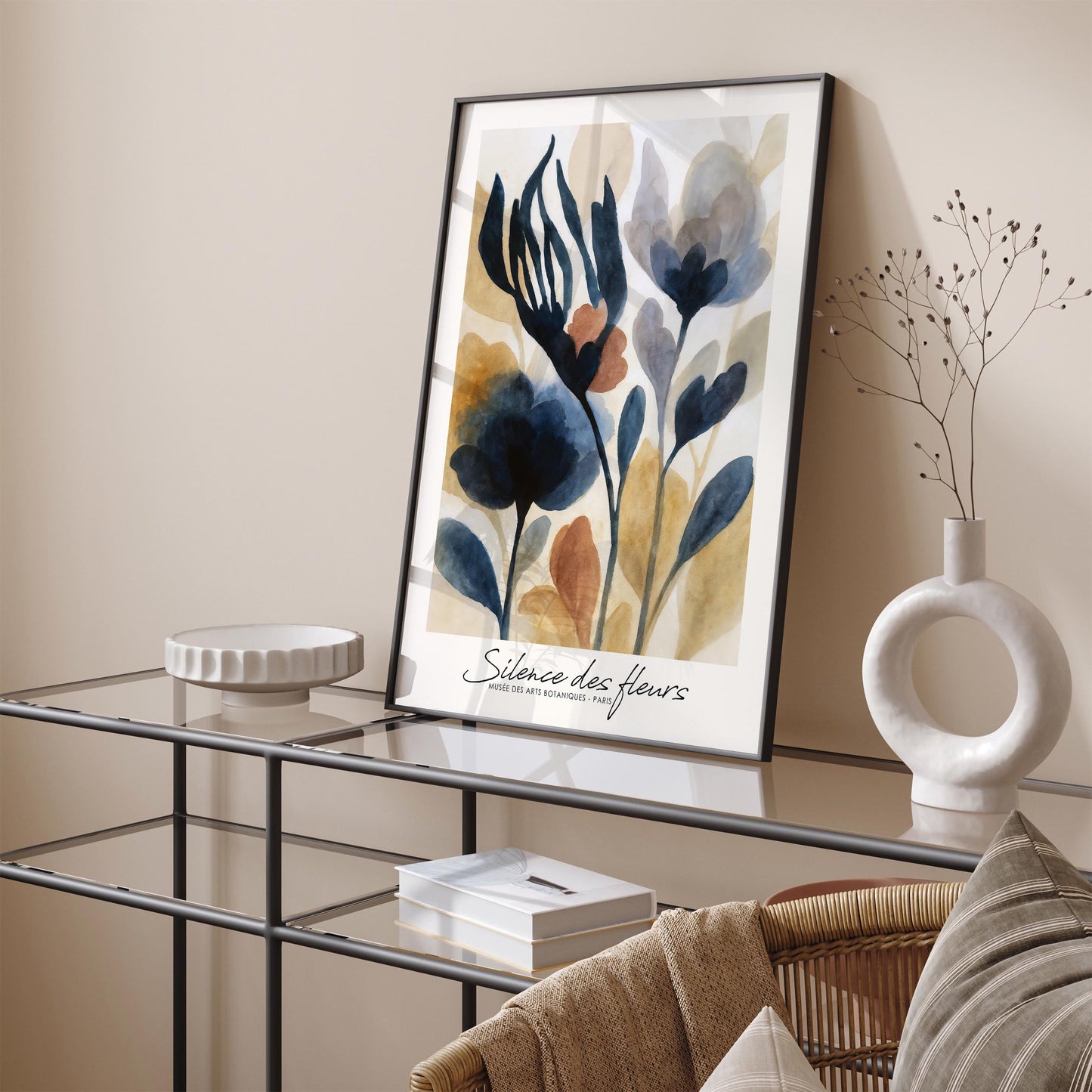 Silence des Fleurs Poster - Artistic Floral Print