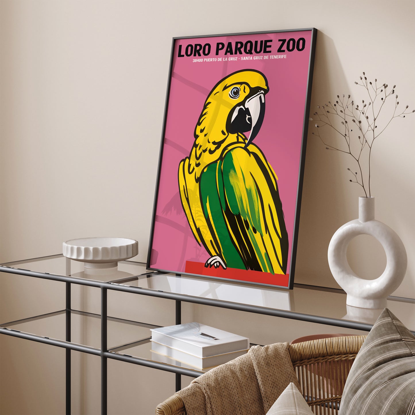 Loro Parque Zoo Retro Parrot Poster