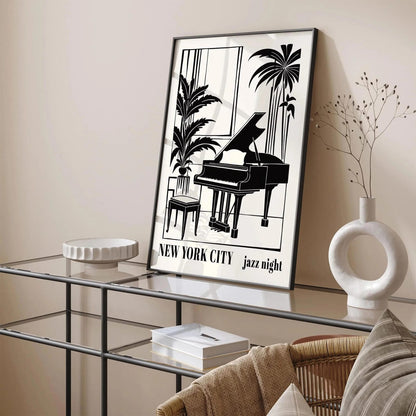New York City Jazz Night Music Poster