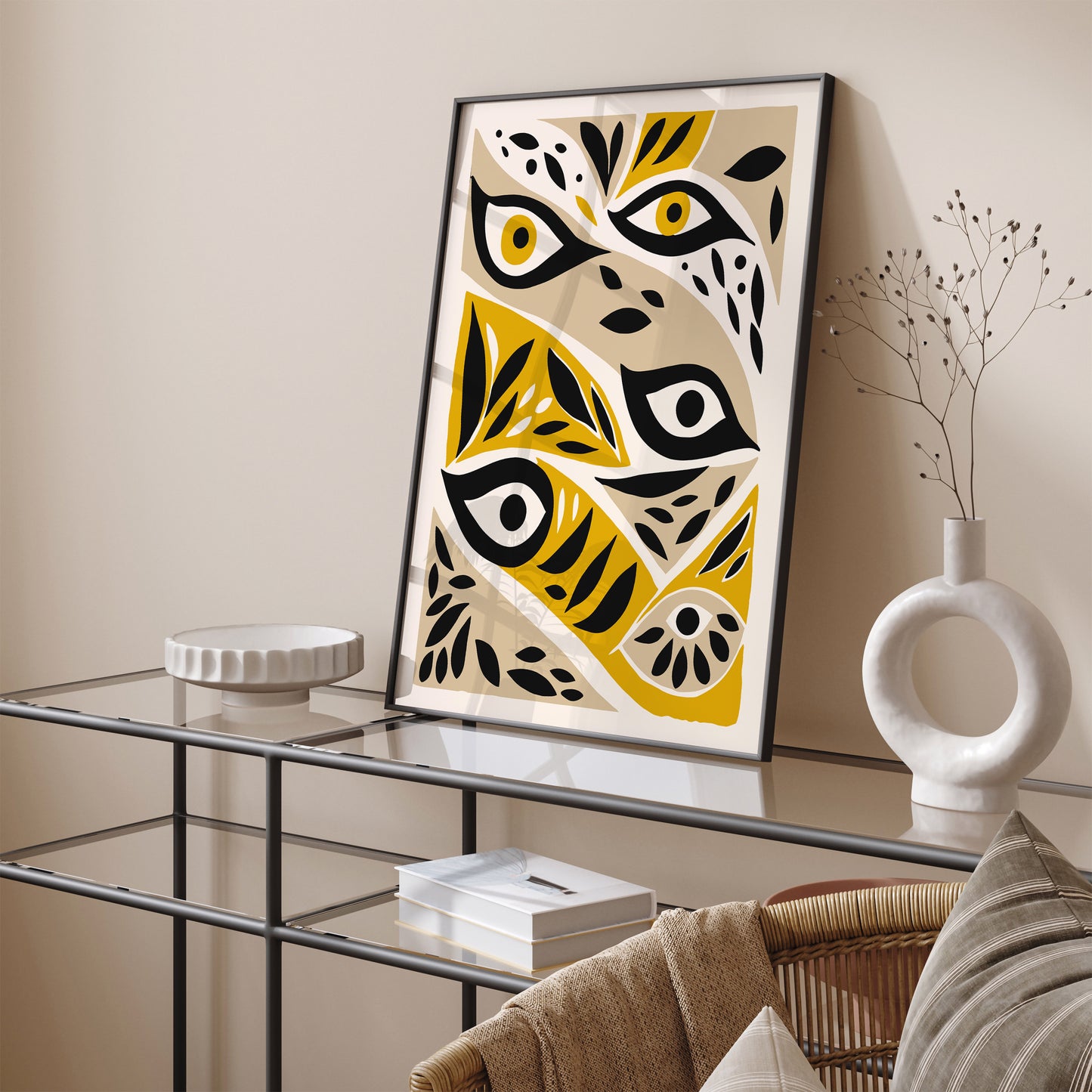 Modern Yellow Eyes Pop Art Print