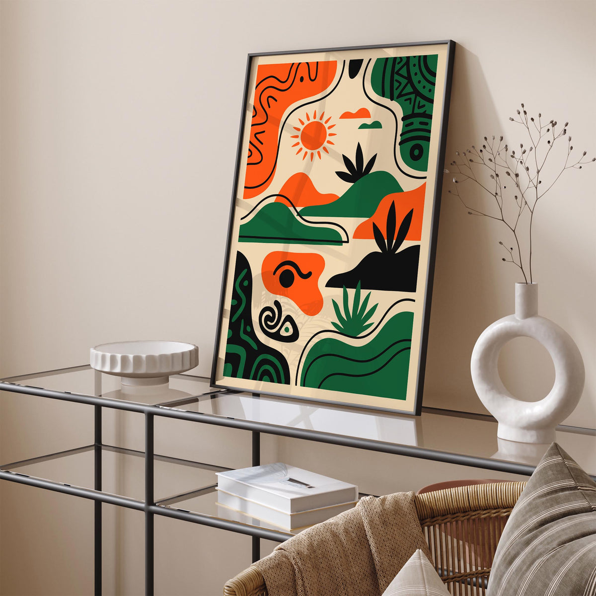 Vibrant Abstract Landscape Art Poster