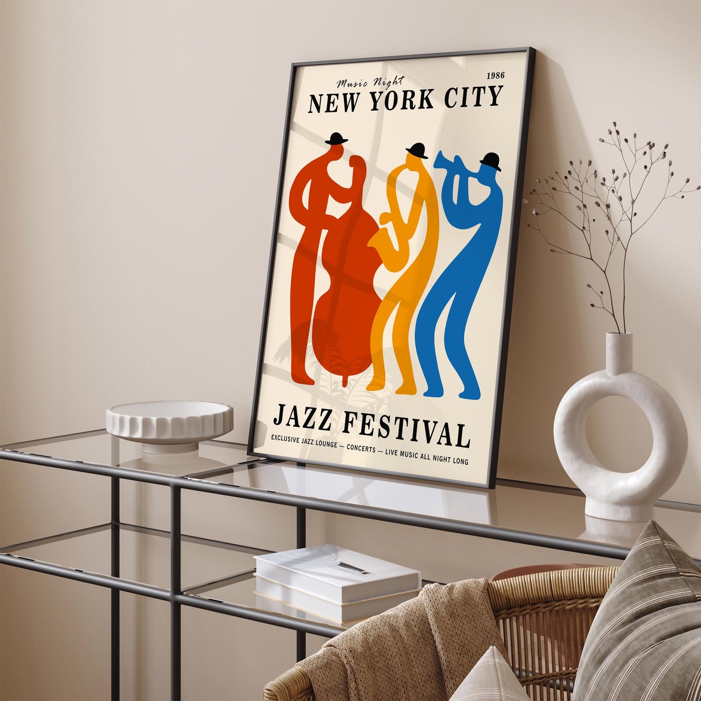 New York City Jazz Festival Poster - Retro Music Wall Art Print