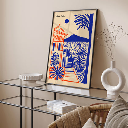 Etna Sicily Blue Art Print 2024