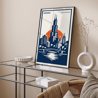Chicago Modern Travel Poster