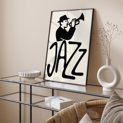 Jazz Music Poster - Retro Jazz Musician Art Print