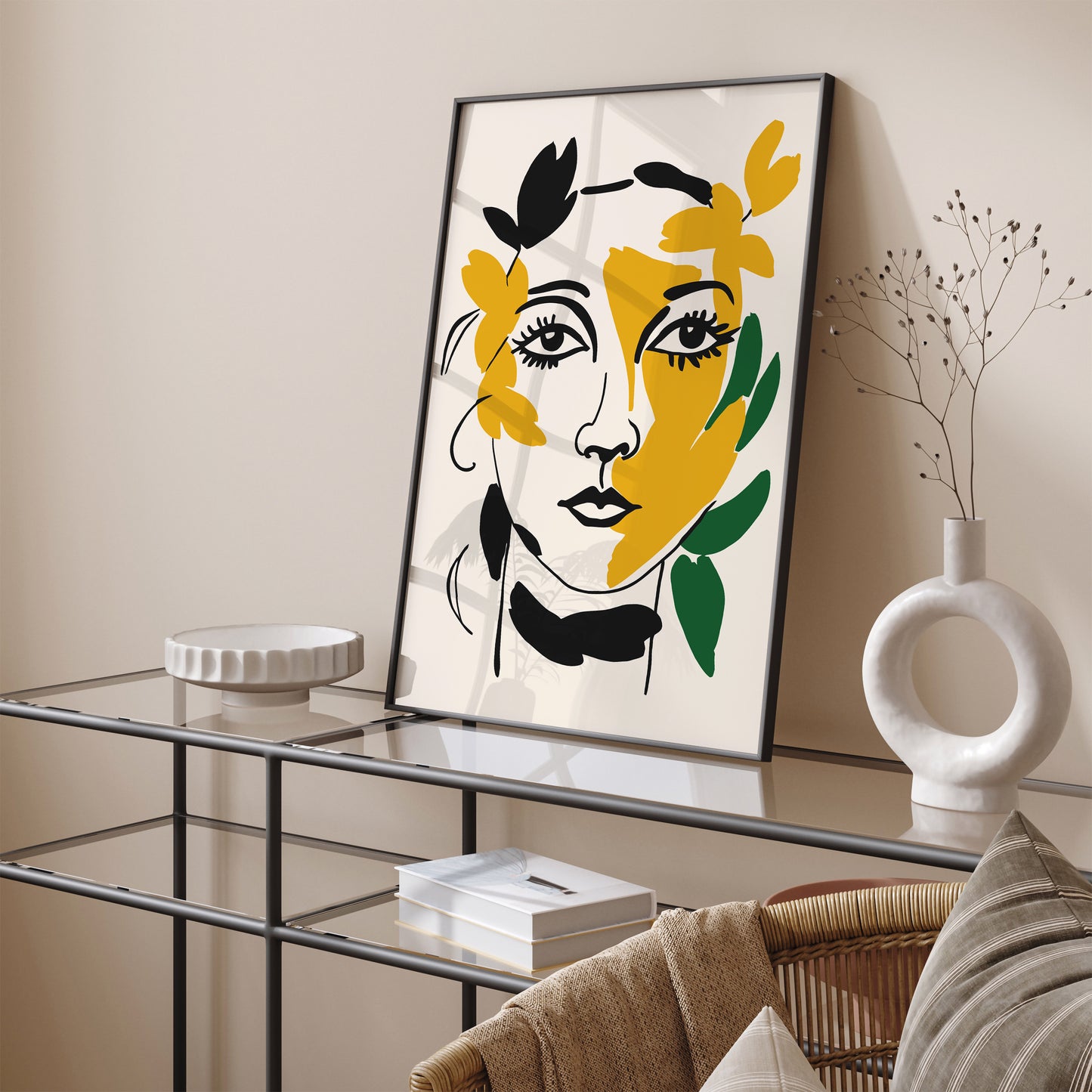 Girl Portrait Ink Style Art Print 2024