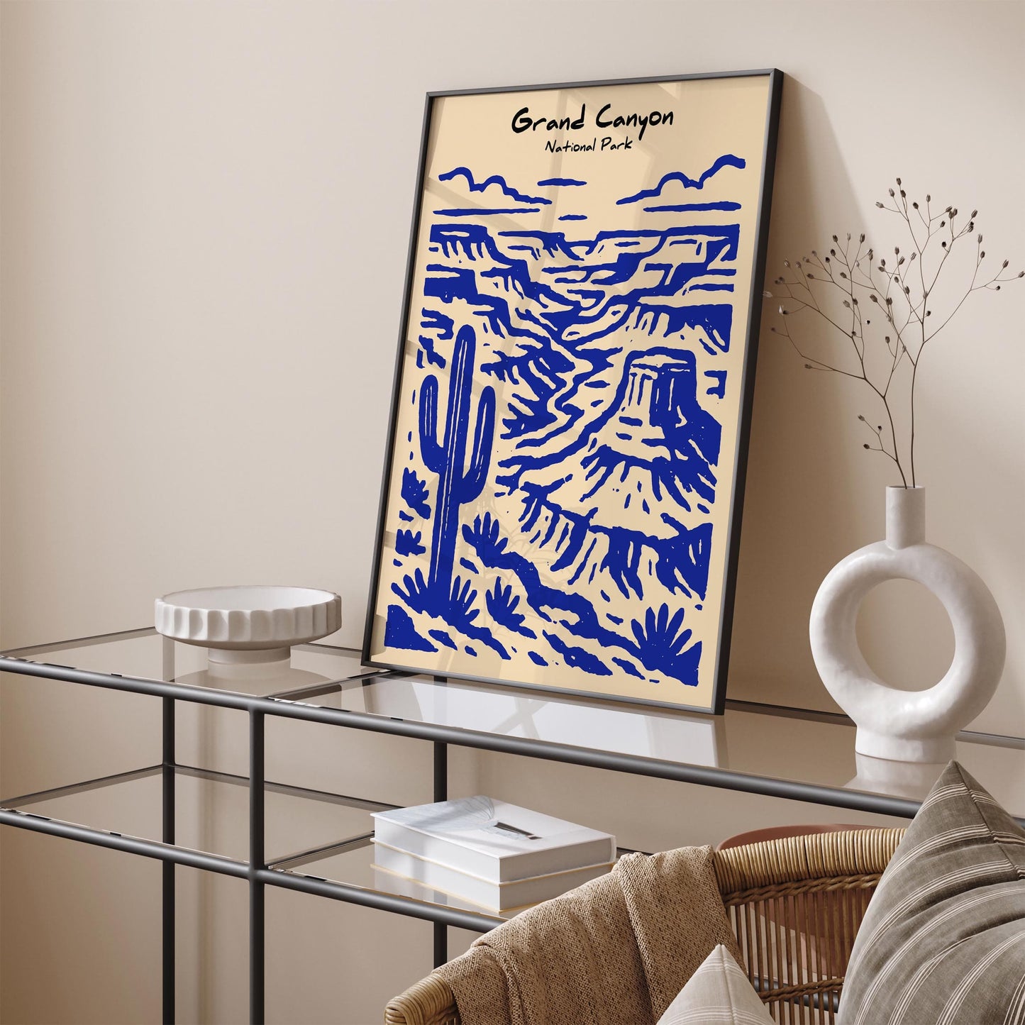 Grand Canyon National Park - Blue Landscape Wall Art Print