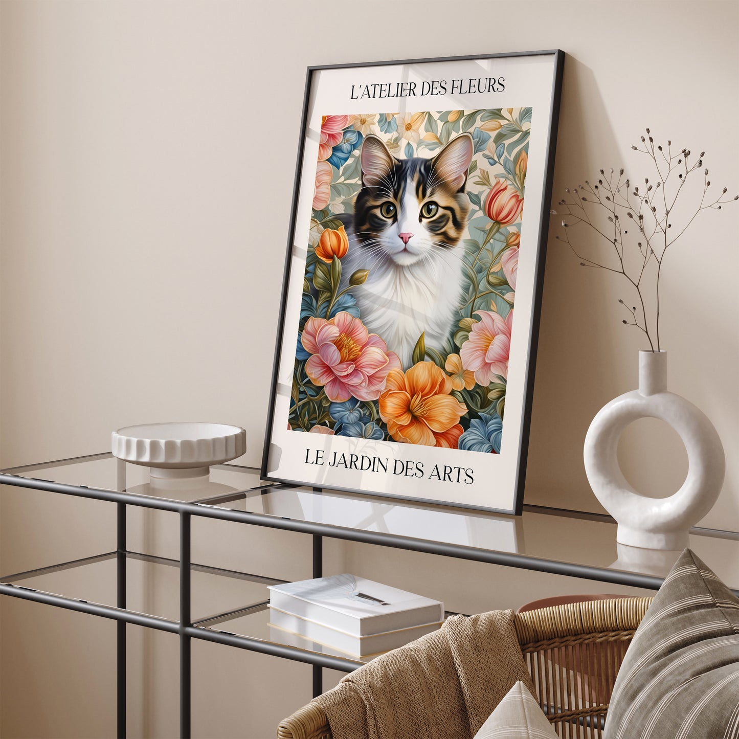 Elegant Cat Illustration Wall Art