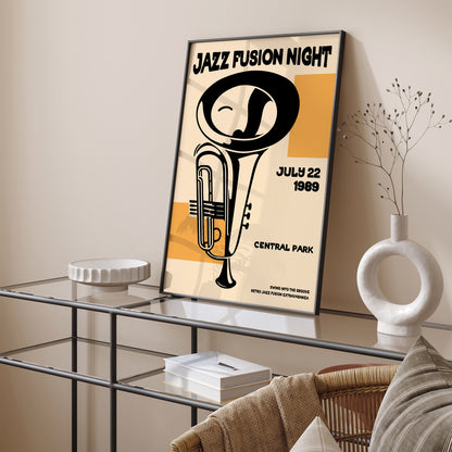 Jazz Fusion Night - NYC Music Festival Wall Art Poster