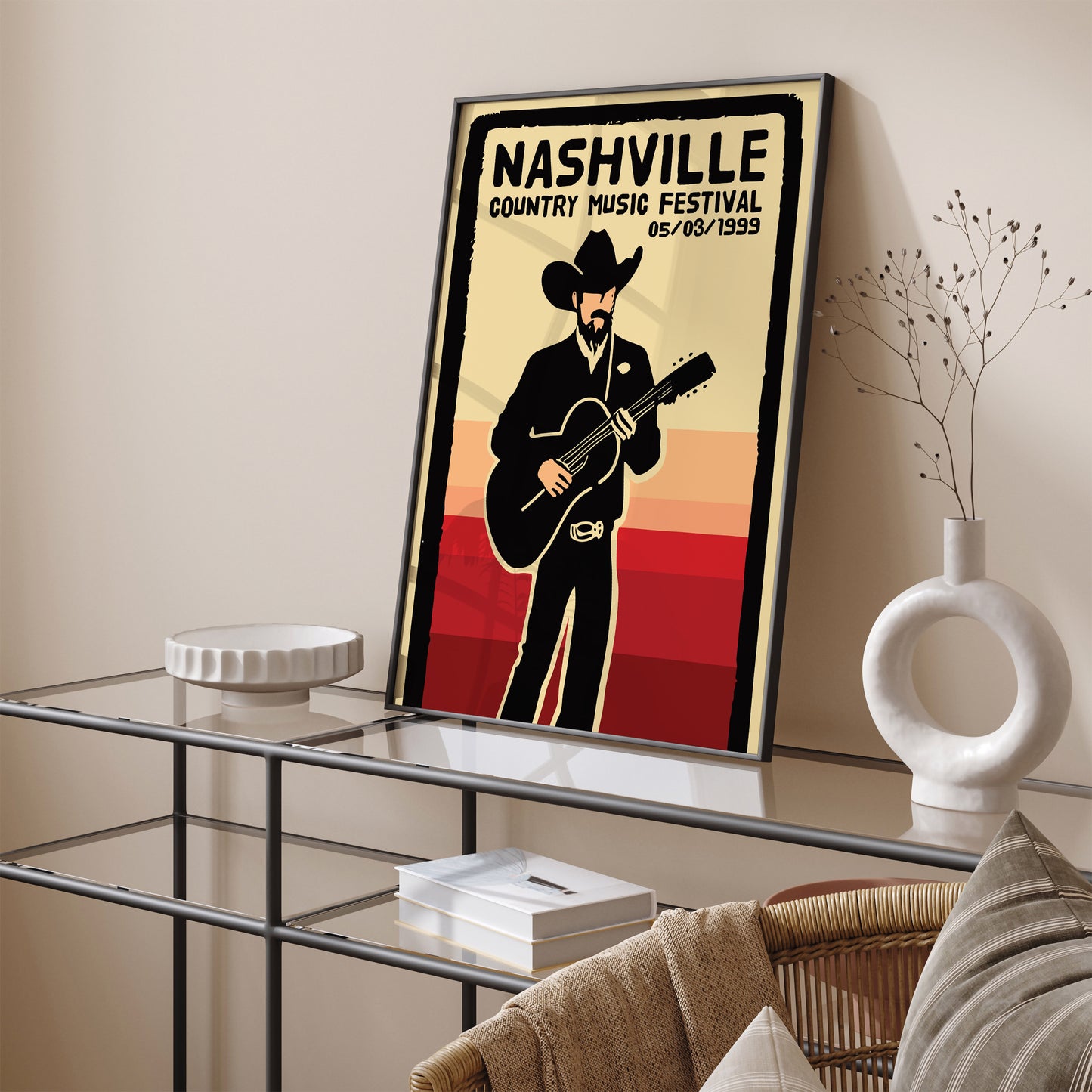 Nashville Country Music Festival Retro Poster