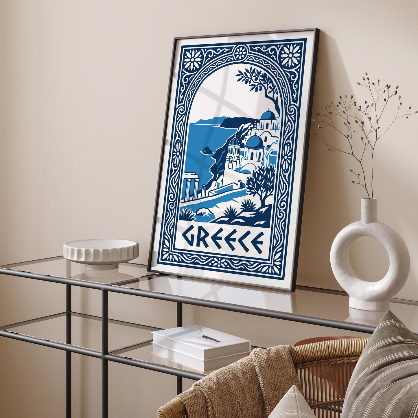 Greek Island Cityscape Poster