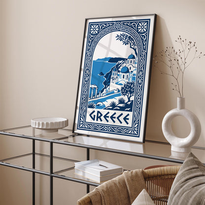 Greek Island Cityscape Poster