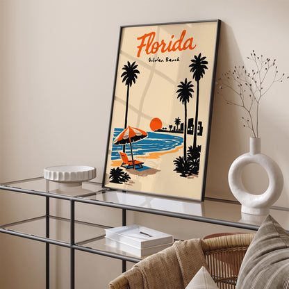 Florida Golden Beach Travel Poster