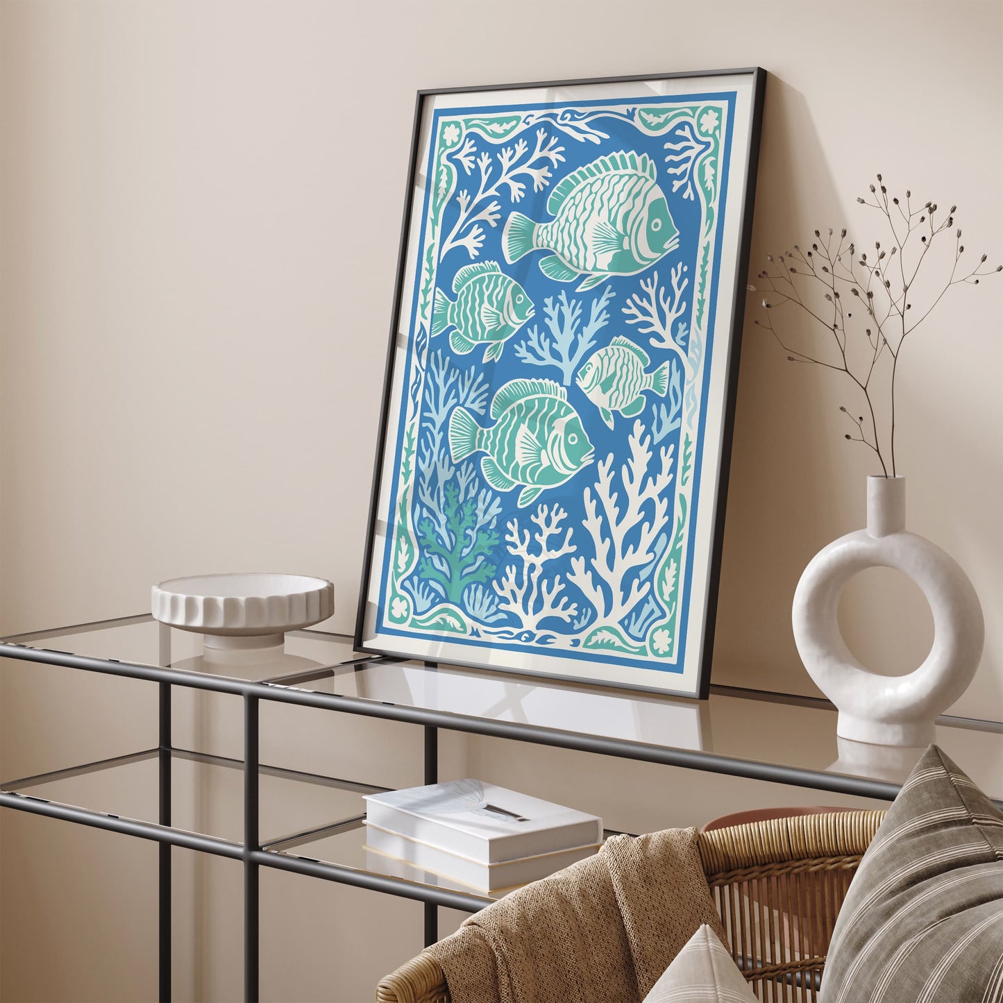 Nautical Fish Rococo Style Print