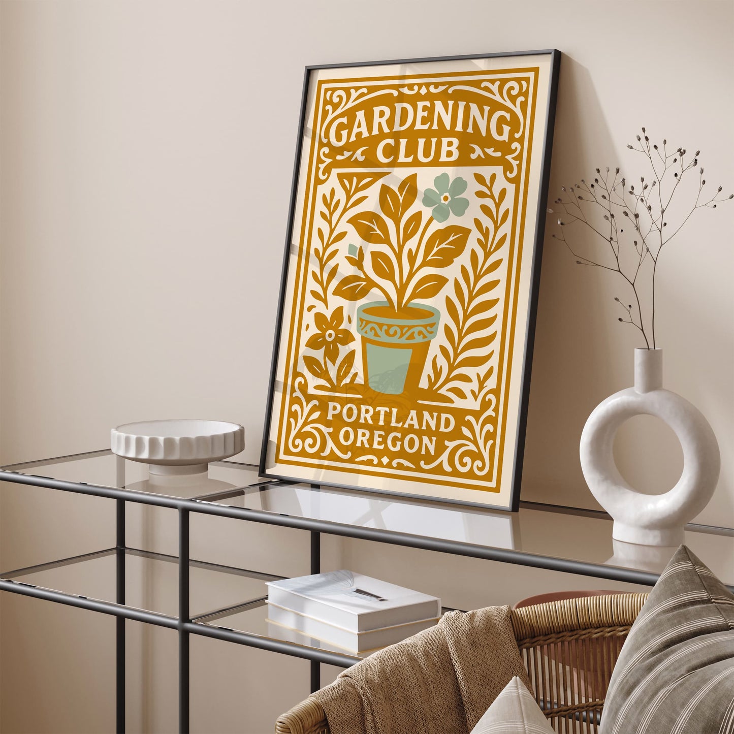 Gardening Club Print - Yellow Floral Wall Art